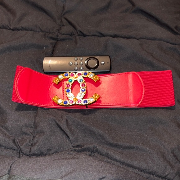 Fashion Red Dress Stretchy Women's Belt - Picture 4 of 5